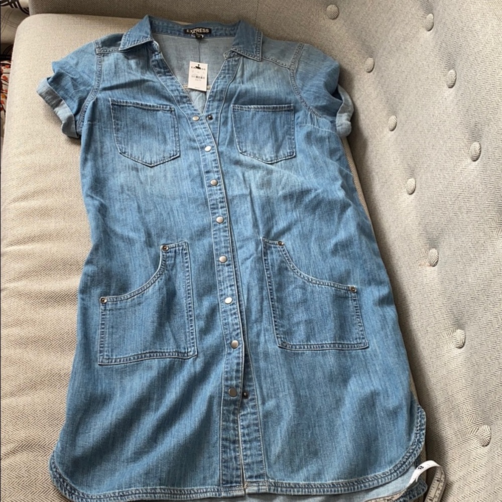 NWT express Blue Jean Chambray dress XS
